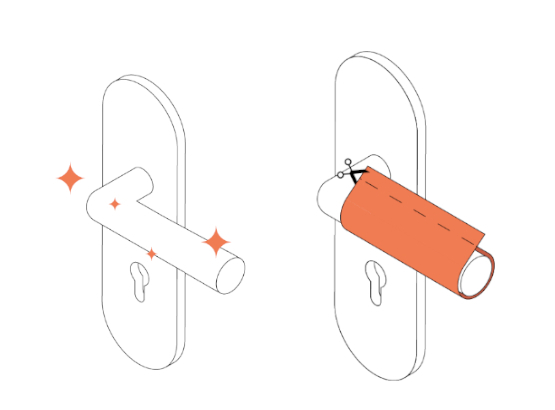 Shieldex Kupfer Tape Schutz für Türgriffe